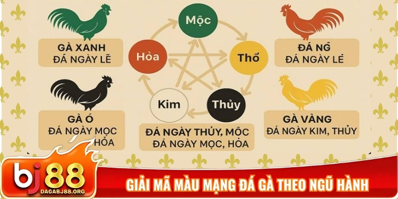 Giải mã màu mạng đá gà theo ngũ hành